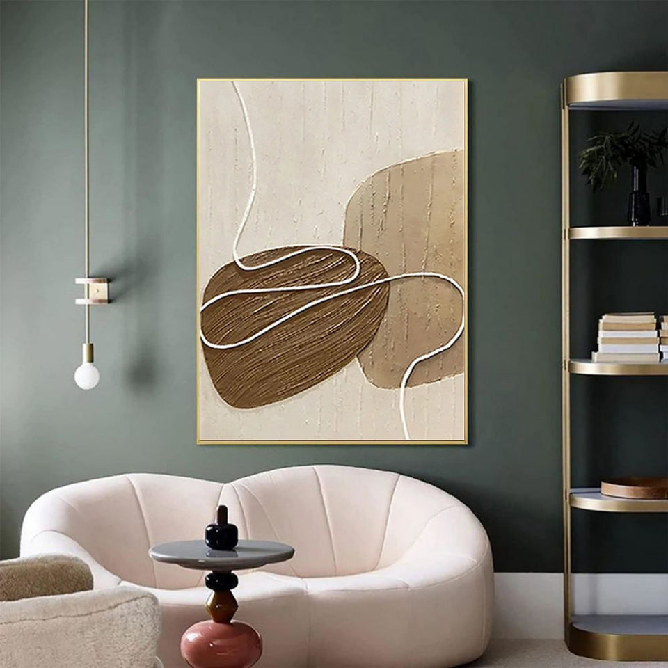 Neutral Color Abstract Handmade Painting Large Modern Palette Knife Texture Colorful Wall Art Oil Painting On Canvas Artwork