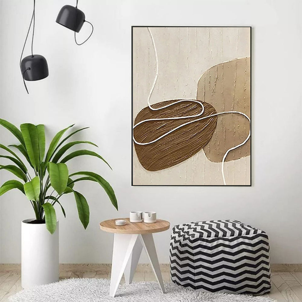 Neutral Color Abstract Handmade Painting Large Modern Palette Knife Texture Colorful Wall Art Oil Painting On Canvas Artwork