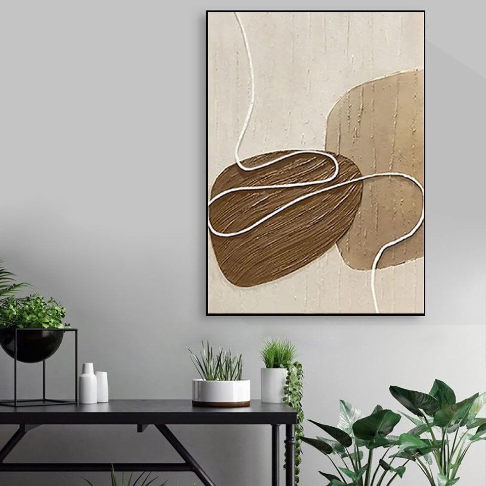 Neutral Color Abstract Handmade Painting Large Modern Palette Knife Texture Colorful Wall Art Oil Painting On Canvas Artwork