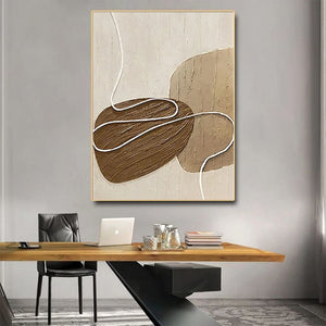 Neutral Color Abstract Handmade Painting Large Modern Palette Knife Texture Colorful Wall Art Oil Painting On Canvas Artwork